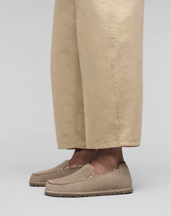 Utti Shearling Suede Leather Sko - Taupe